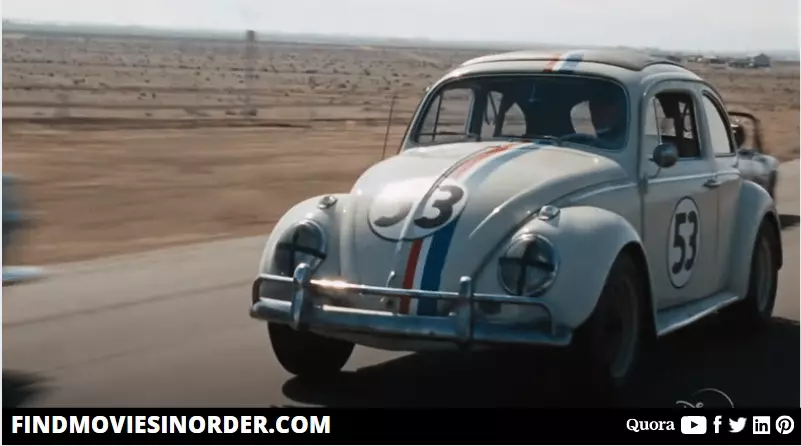 A still from Disney’s The Love Bug (1997). it is the fifth film in the list of all Herbie movies in order of release