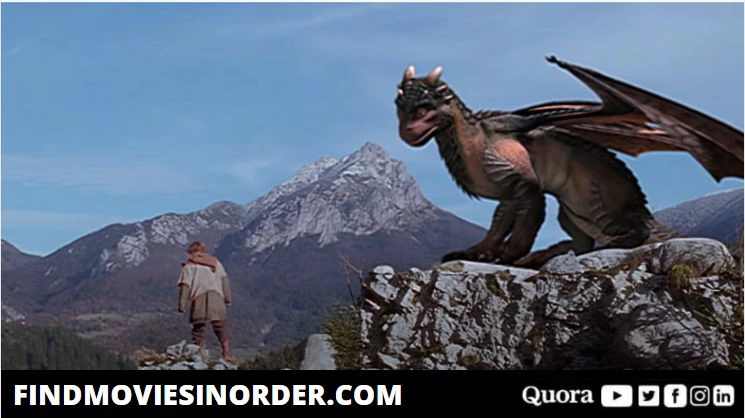 A still from Dragonheart: A New Beginning (2000). it is the fifth movie on the list of all Dragonheart movies in order of release