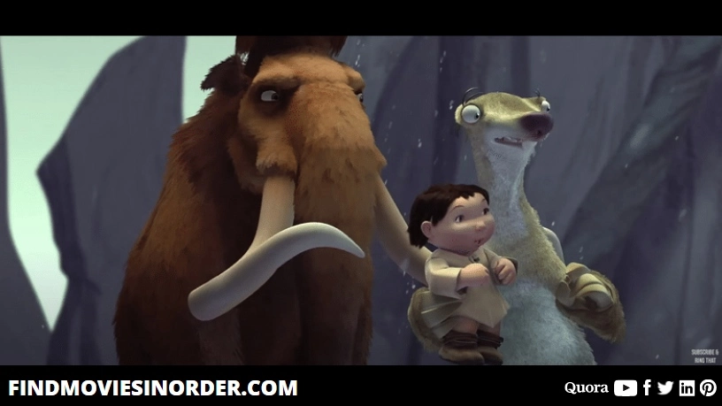 A still from Ice Age (2002). It is the second movie on the list of all Ice Age movies in order of release