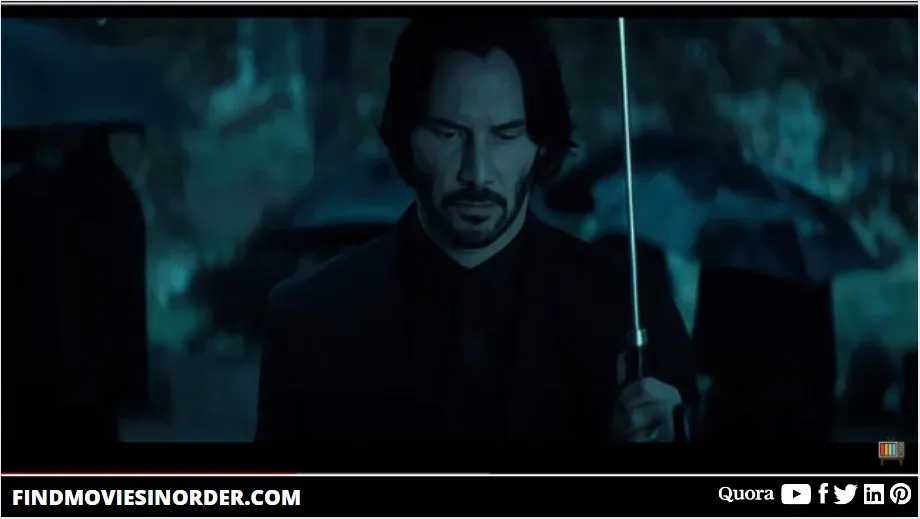 Edited Still From John Wick Chapter 3. it is the first movie on the list of all John Wick movies in order of release