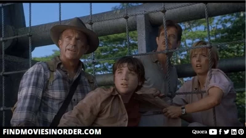 A still from Jurassic Park III (2001). it is the third movie on the list of all Jurassic Park movies in order of release
