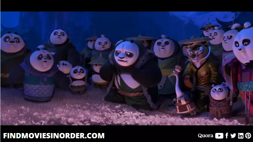 a still from Kung Fu Panda 3 (2016). it is the third movie in the list of all Kung Fu Panda movies in order of release