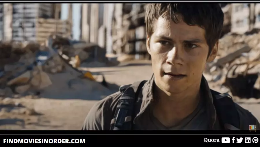 A still from Maze Runner: The Scorch Trials (2015). It is the second movie on the list of all Maze Runner movies in order of release