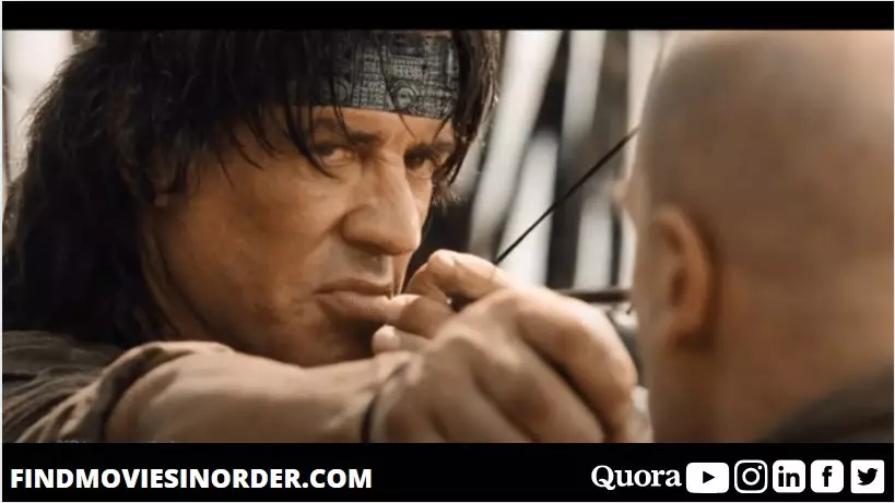  egy állókép a Rambo-ból (2008). ez a negyedik film az összes Rambo-film listáján a megjelenés sorrendjében