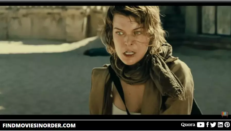 A still from Resident Evil: Extinction (2007). It is the first movie on the list of all Resident Evil movies in order of release
