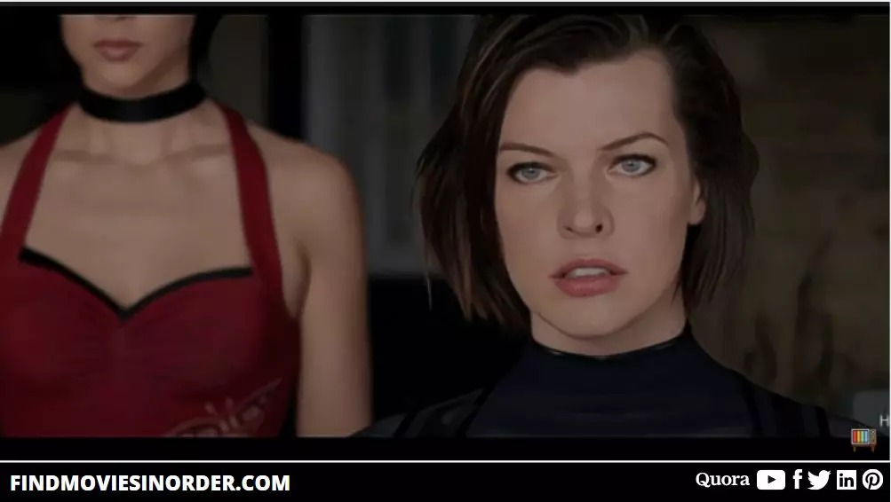 A still from Resident Evil: Retribution (2012). It is the first movie on the list of all Resident Evil movies in order of release