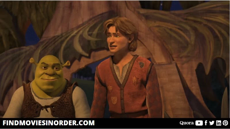 A still from Shrek the third (2007). it is the fourth film in the list of all Shrek movies in order of release