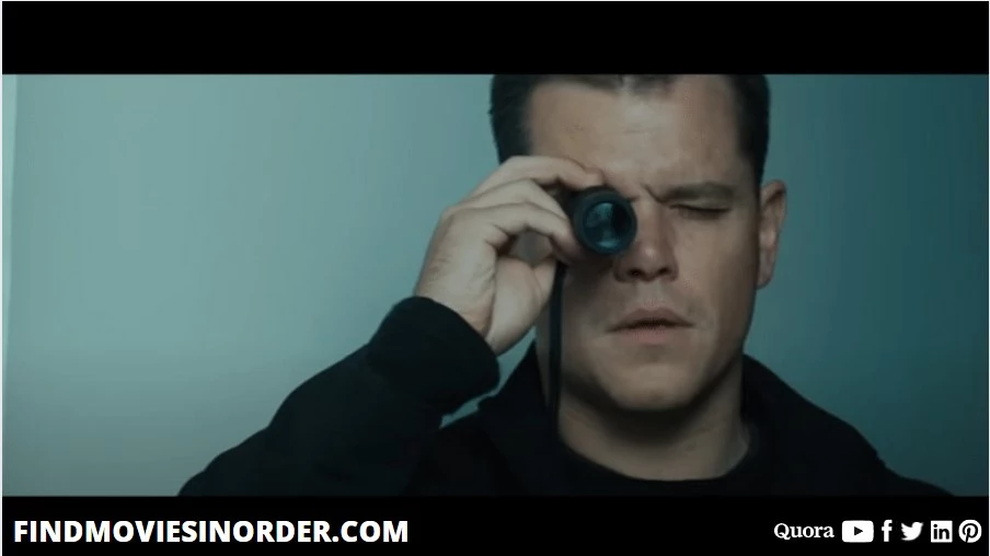 A still from The Bourne Ultimatum (2007). it is the first movie on the list of all Jason Bourne movies in order of release
