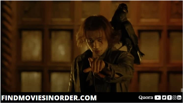 A still from The Crow: City of Angels (1996). it is the second movie on the list of all Crow movies in order of release