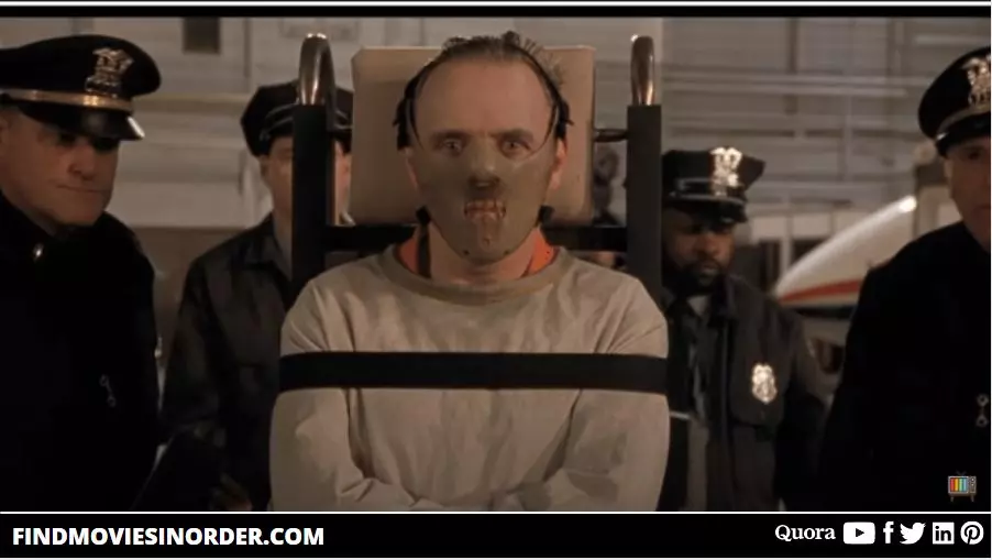 A still from The Silence of the Lambs (1991). it is the second movie in the list of all Hunger Games movies in order of release