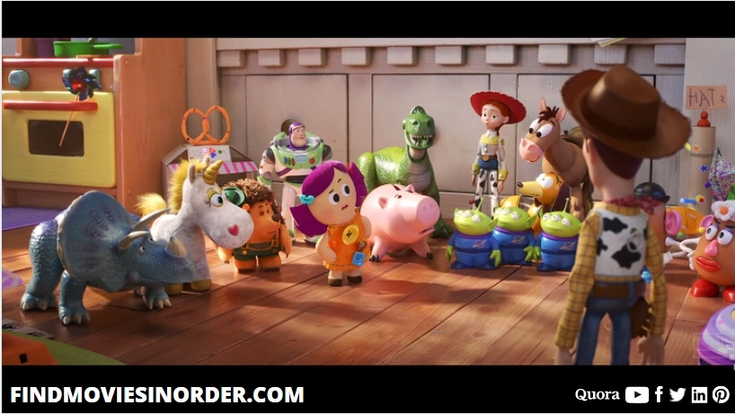 A still from Toy Story 2 (1999) film. It is the first movie on the list of all Toy Story movies in order of release