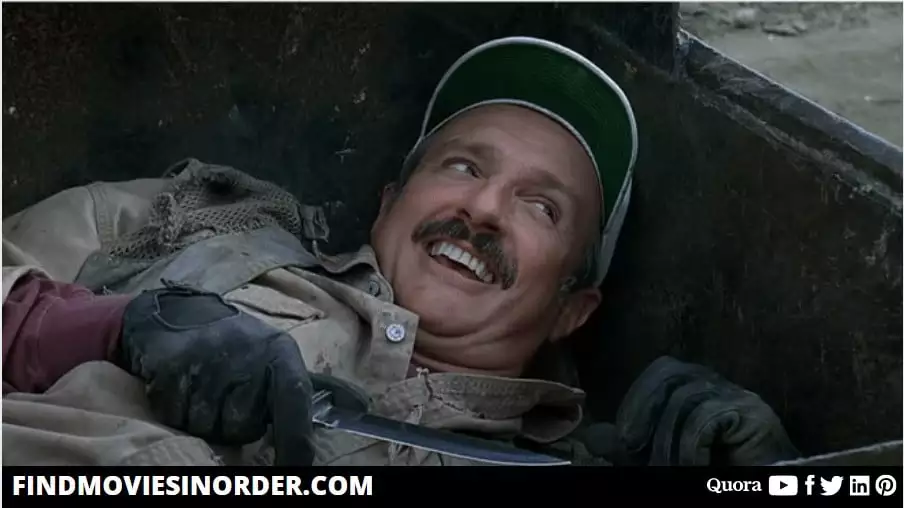 A still from Tremors 2: Aftershocks (1996). it is the second movie on the list of all Tremors movies in order of release