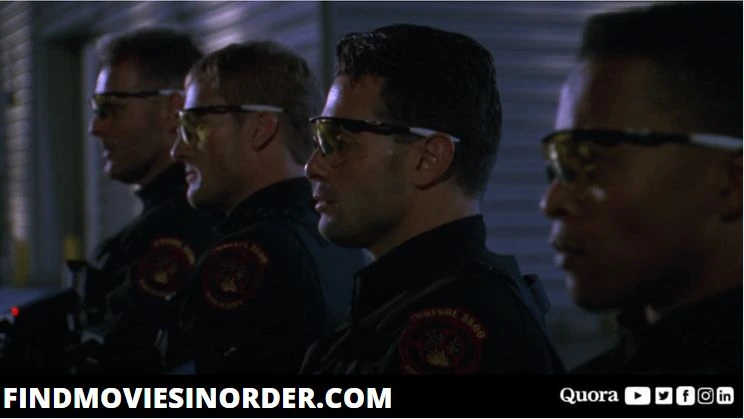 A still from Universal Soldier II: Brothers in Arms (1998). It is the second movie on the list of all Universal soldier movies in order of release
